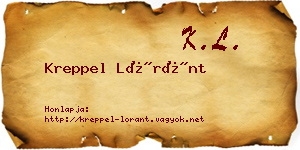 Kreppel Lóránt névjegykártya