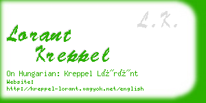 lorant kreppel business card